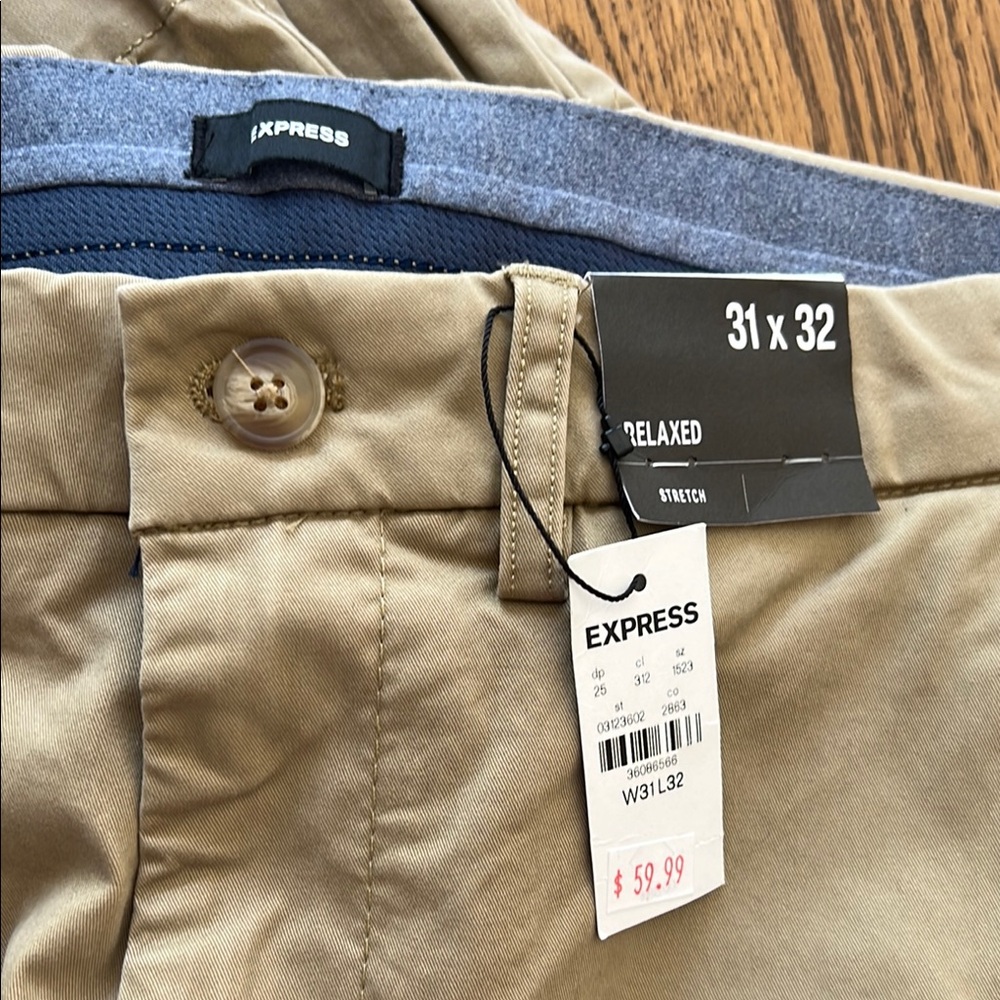 Express Men’s Khaki Pants 31/32 - Picture 2 of 4